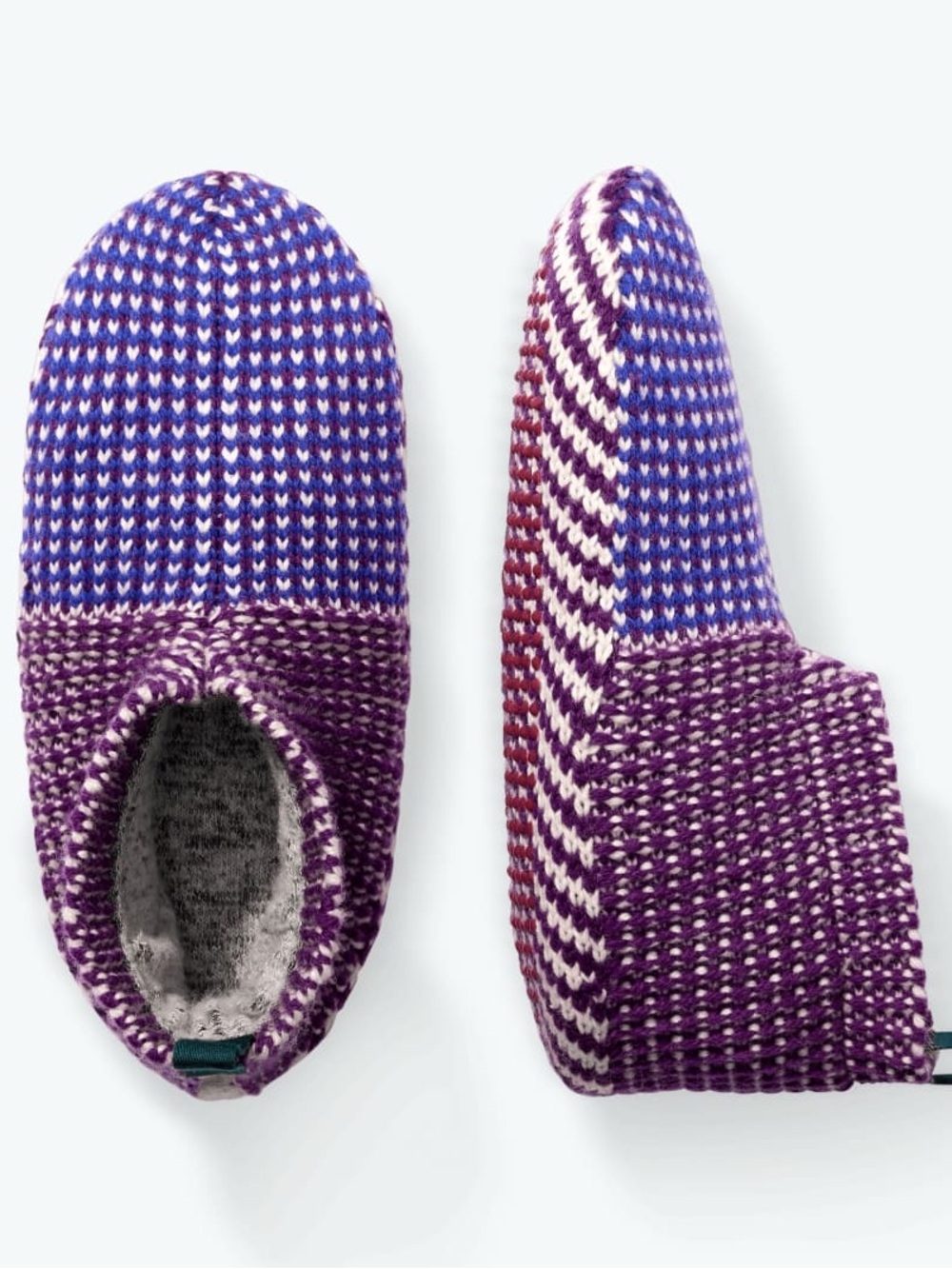 Bombas Youth Gripper Slipper Lined Slipper Sock Booties Purple size 8 - 10 T